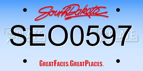 SEO0597 South Dakota License Plate