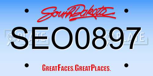 SEO0897 South Dakota License Plate