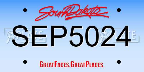 SEP5024 South Dakota License Plate