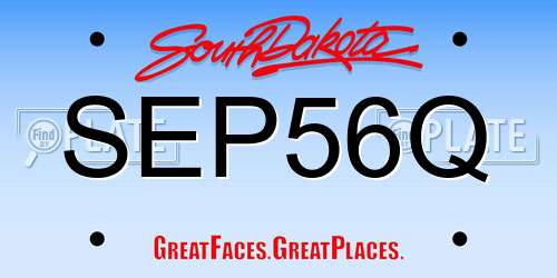 SEP56Q South Dakota License Plate