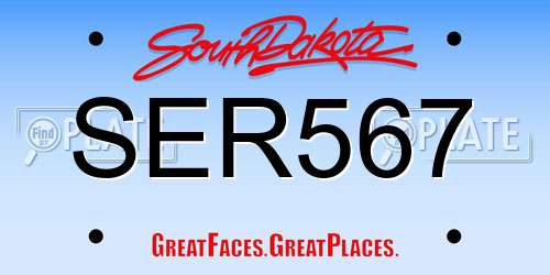 SER567 South Dakota License Plate