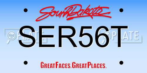 SER56T South Dakota License Plate