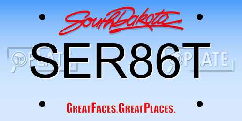 SER86T South Dakota License Plate