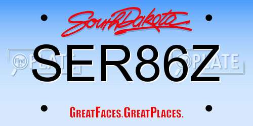 SER86Z South Dakota License Plate