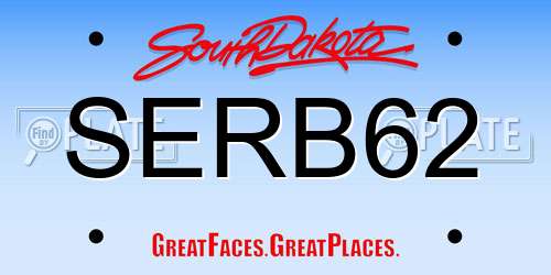 SERB62 South Dakota License Plate