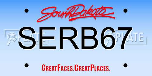 SERB67 South Dakota License Plate