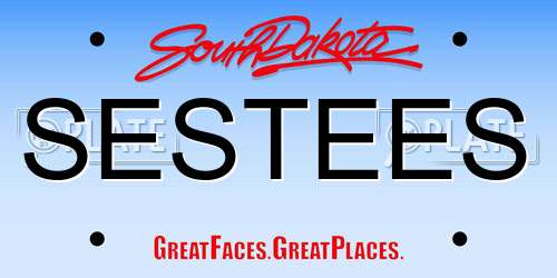 SESTEES South Dakota License Plate