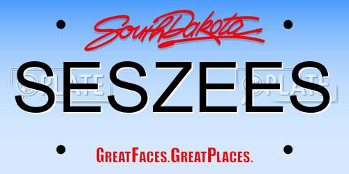 SESZEES South Dakota License Plate