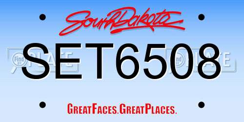 SET6508 South Dakota License Plate