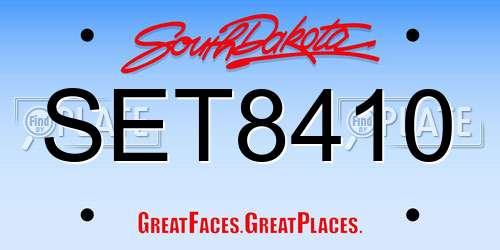 SET8410 South Dakota License Plate