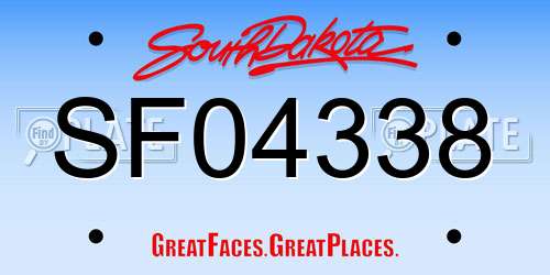 SF04338 South Dakota License Plate