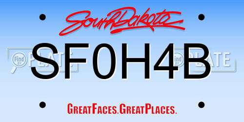 SF0H4B South Dakota License Plate