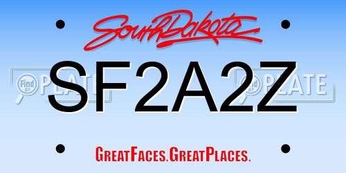 SF2A2Z South Dakota License Plate