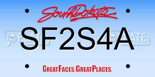 SF2S4A South Dakota License Plate