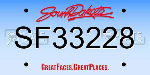 SF33228 South Dakota License Plate