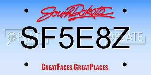 SF5E8Z South Dakota License Plate