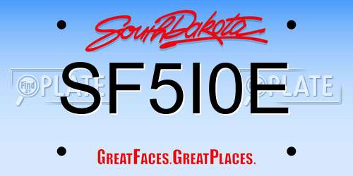 SF5I0E South Dakota License Plate