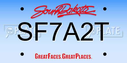 SF7A2T South Dakota License Plate