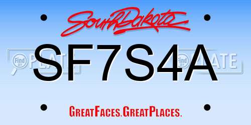 SF7S4A South Dakota License Plate