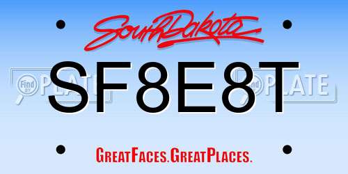 SF8E8T South Dakota License Plate