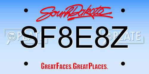SF8E8Z South Dakota License Plate