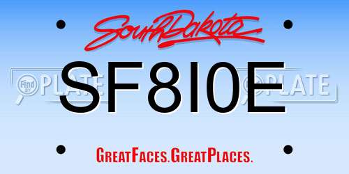 SF8I0E South Dakota License Plate