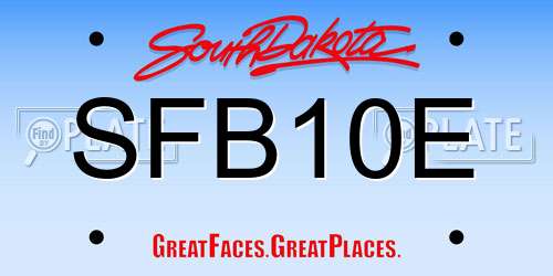 SFB10E South Dakota License Plate