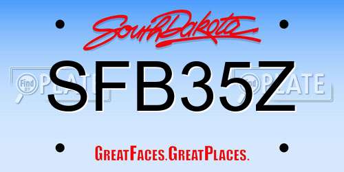 SFB35Z South Dakota License Plate