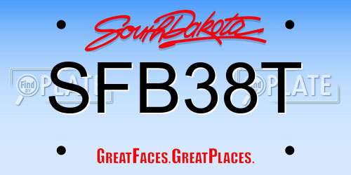 SFB38T South Dakota License Plate