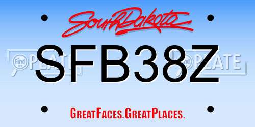 SFB38Z South Dakota License Plate