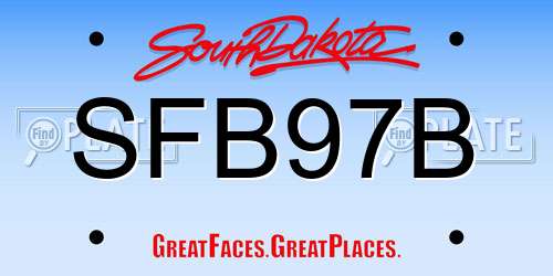 SFB97B South Dakota License Plate