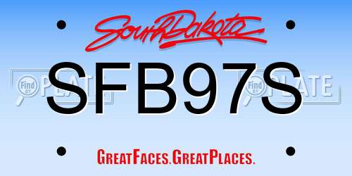 SFB97S South Dakota License Plate