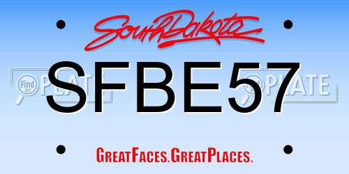 SFBE57 South Dakota License Plate