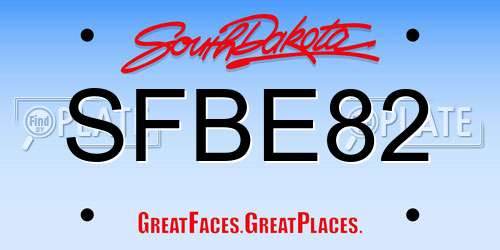 SFBE82 South Dakota License Plate