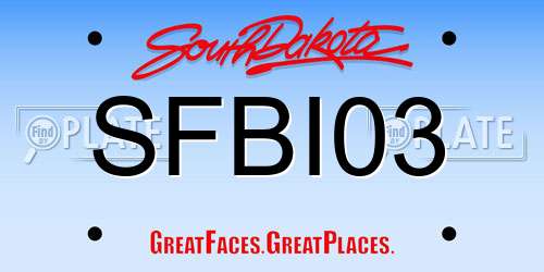 SFBI03 South Dakota License Plate