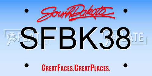 SFBK38 South Dakota License Plate