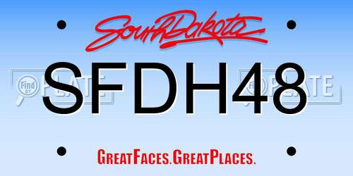 SFDH48 South Dakota License Plate