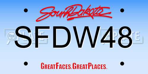 SFDW48 South Dakota License Plate