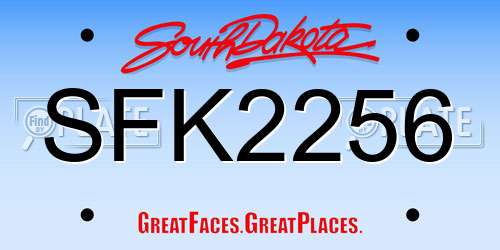 SFK2256 South Dakota License Plate