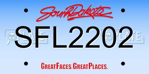 SFL2202 South Dakota License Plate