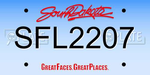 SFL2207 South Dakota License Plate