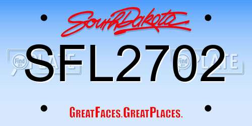 SFL2702 South Dakota License Plate
