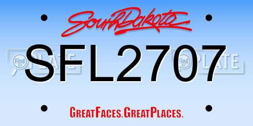 SFL2707 South Dakota License Plate