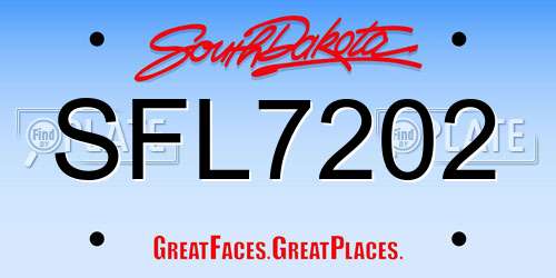 SFL7202 South Dakota License Plate