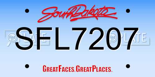SFL7207 South Dakota License Plate