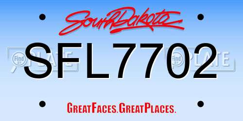 SFL7702 South Dakota License Plate