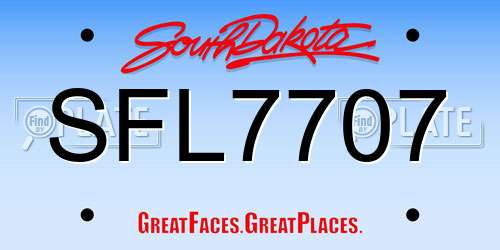 SFL7707 South Dakota License Plate