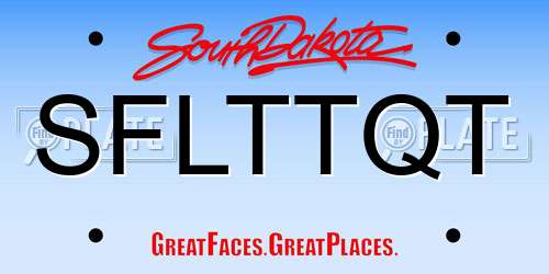 SFLTTQT South Dakota License Plate