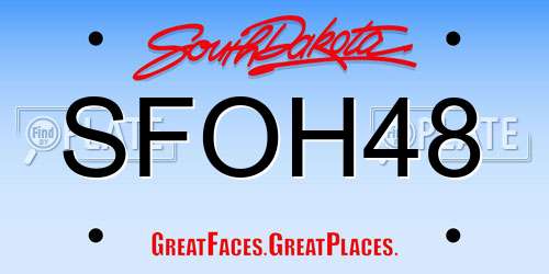 SFOH48 South Dakota License Plate