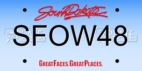 SFOW48 South Dakota License Plate